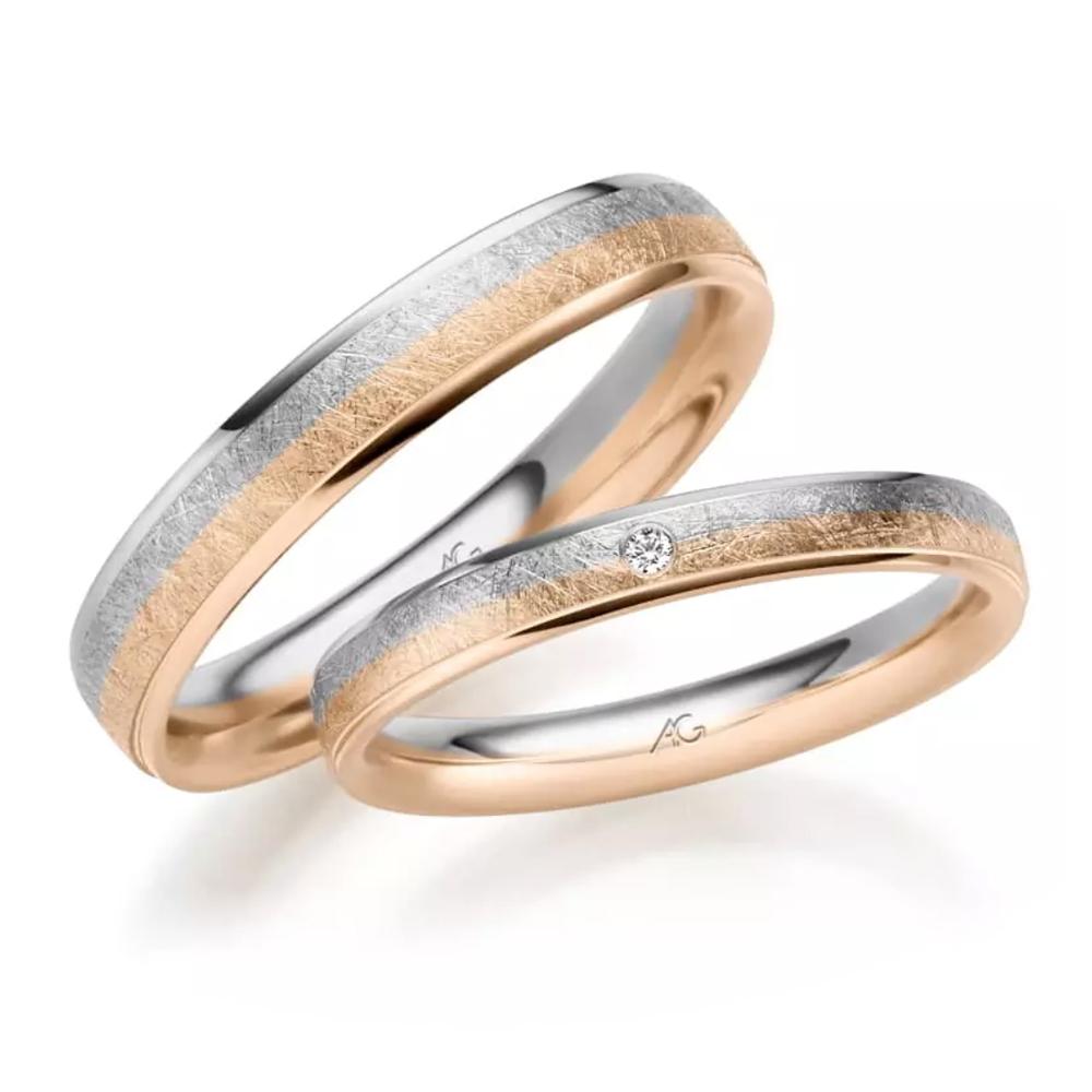 Eheringe mehrfarbig Gold Brillant 0.010 ct.