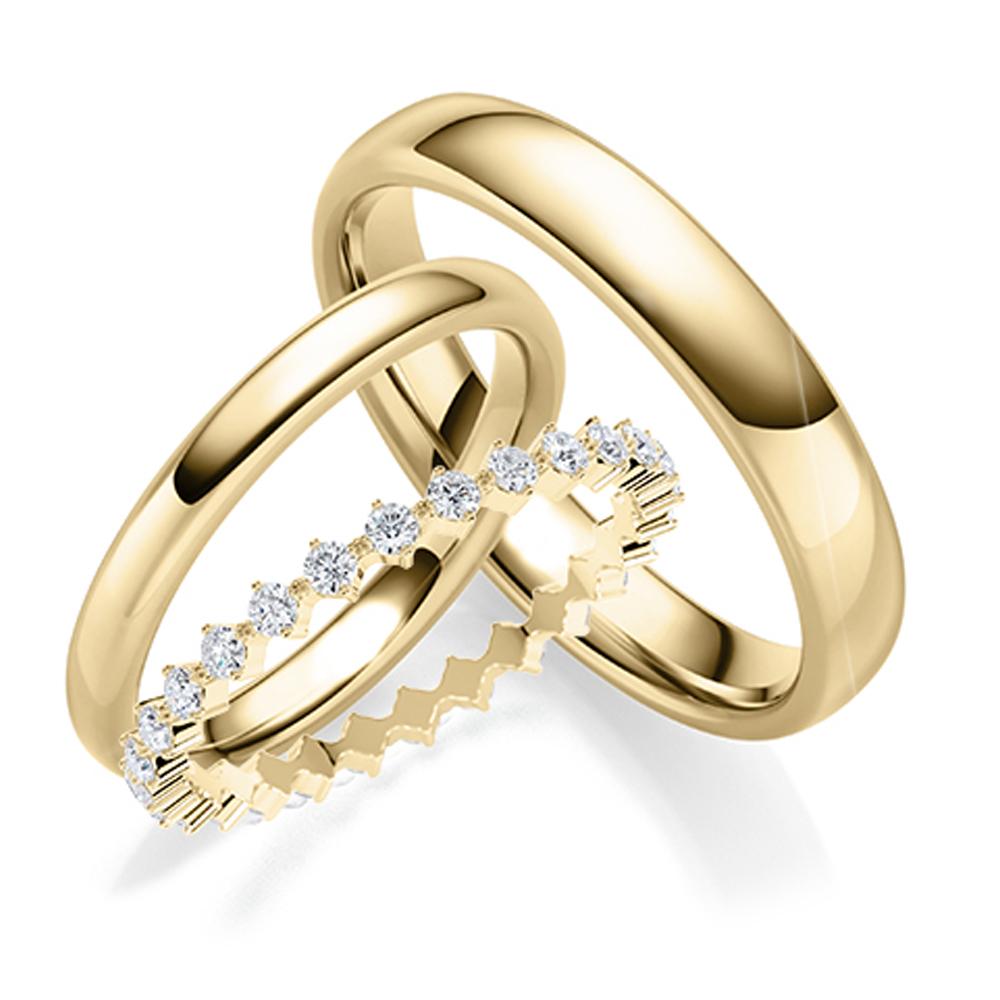 Eheringe Set Gelbgold Brillant 0.520 ct.