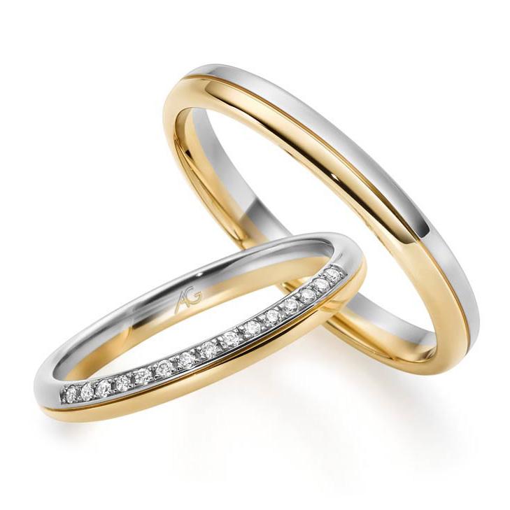 Trauringe Bicolor Weißgold & Gelbgold