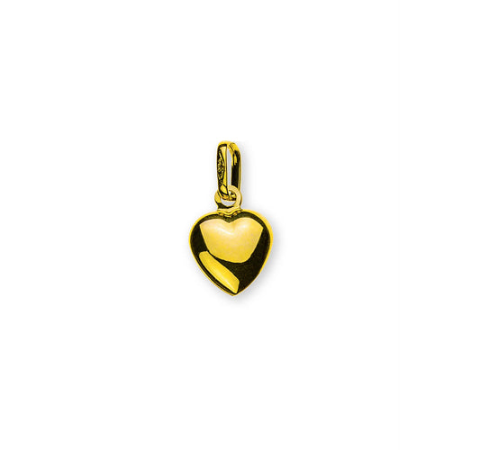Gelbgold 750 Herz Anhänger: Bombiertes Design, Masse 8x8mm